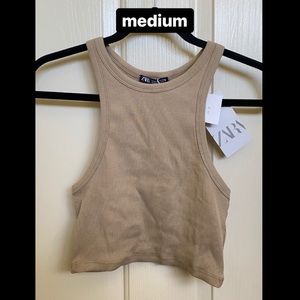 beige ribbed tank